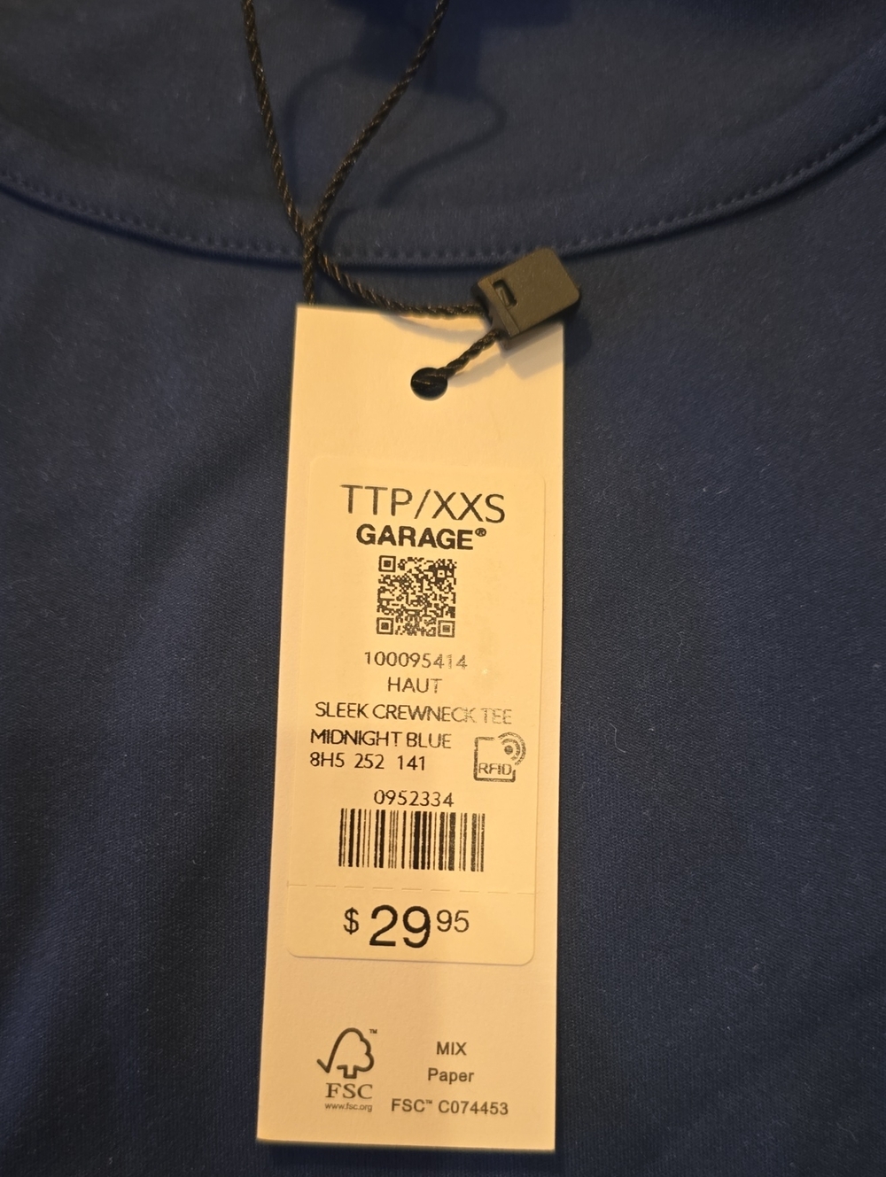 Garage Midnight Blue Crewneck Tee - Sleek Everyday Top